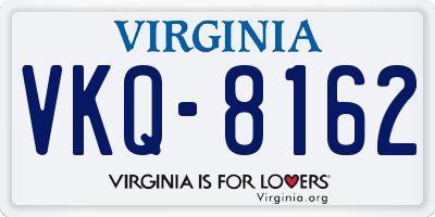 VA license plate VKQ8162