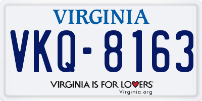 VA license plate VKQ8163