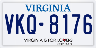 VA license plate VKQ8176