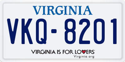 VA license plate VKQ8201