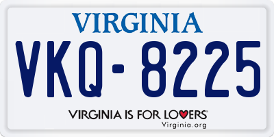 VA license plate VKQ8225
