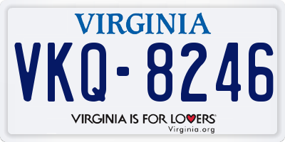 VA license plate VKQ8246