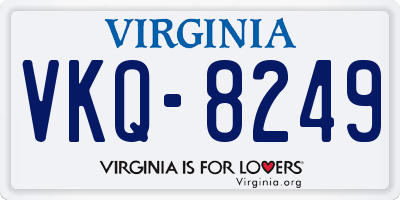 VA license plate VKQ8249