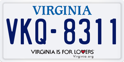 VA license plate VKQ8311