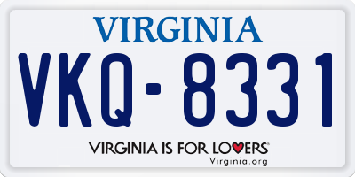 VA license plate VKQ8331