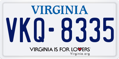 VA license plate VKQ8335