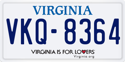 VA license plate VKQ8364