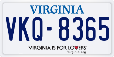 VA license plate VKQ8365