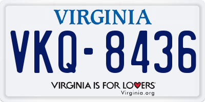 VA license plate VKQ8436