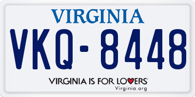 VA license plate VKQ8448