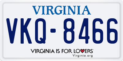 VA license plate VKQ8466