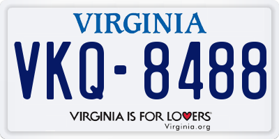 VA license plate VKQ8488