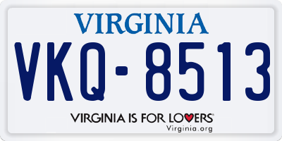 VA license plate VKQ8513