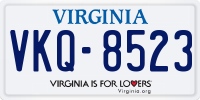 VA license plate VKQ8523