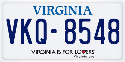VA license plate VKQ8548