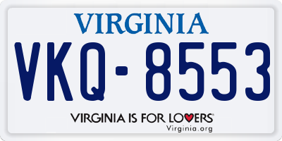 VA license plate VKQ8553