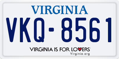 VA license plate VKQ8561