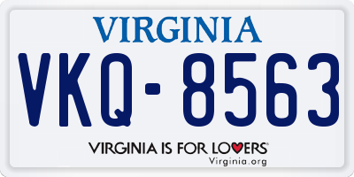 VA license plate VKQ8563