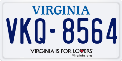 VA license plate VKQ8564