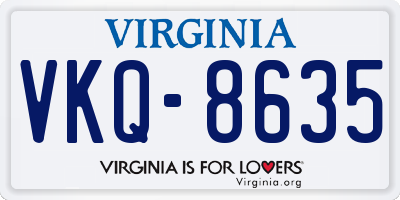 VA license plate VKQ8635