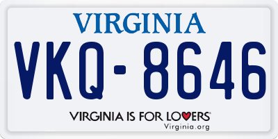 VA license plate VKQ8646
