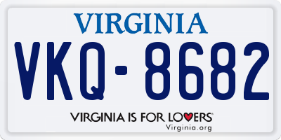 VA license plate VKQ8682