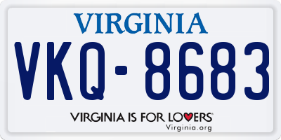 VA license plate VKQ8683