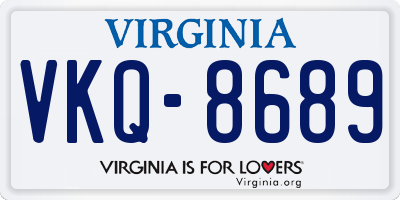 VA license plate VKQ8689