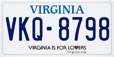 VA license plate VKQ8798