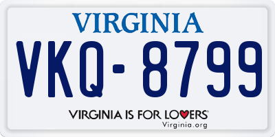 VA license plate VKQ8799