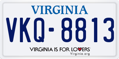VA license plate VKQ8813