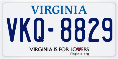 VA license plate VKQ8829