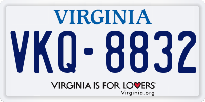 VA license plate VKQ8832