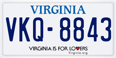 VA license plate VKQ8843