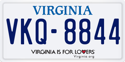 VA license plate VKQ8844