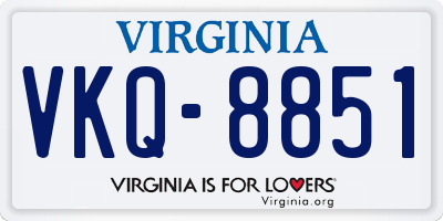 VA license plate VKQ8851