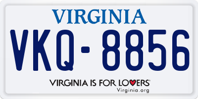 VA license plate VKQ8856