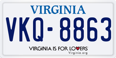 VA license plate VKQ8863