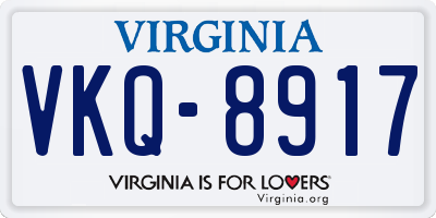 VA license plate VKQ8917