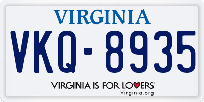 VA license plate VKQ8935