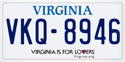 VA license plate VKQ8946
