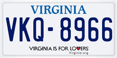 VA license plate VKQ8966