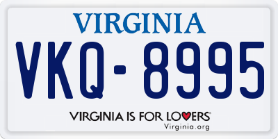 VA license plate VKQ8995