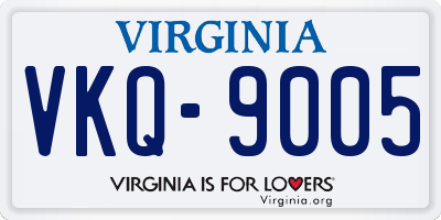 VA license plate VKQ9005