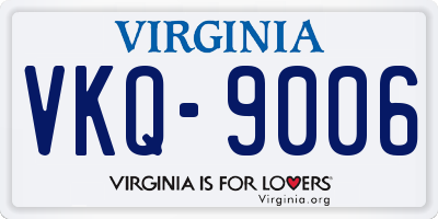 VA license plate VKQ9006