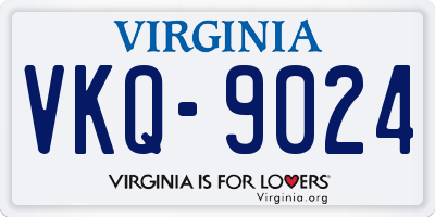 VA license plate VKQ9024