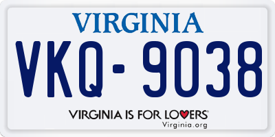 VA license plate VKQ9038
