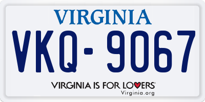 VA license plate VKQ9067
