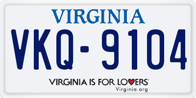 VA license plate VKQ9104