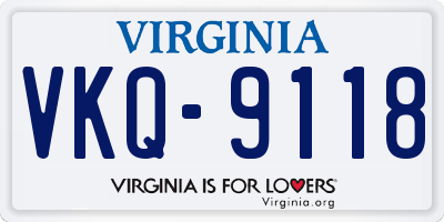 VA license plate VKQ9118